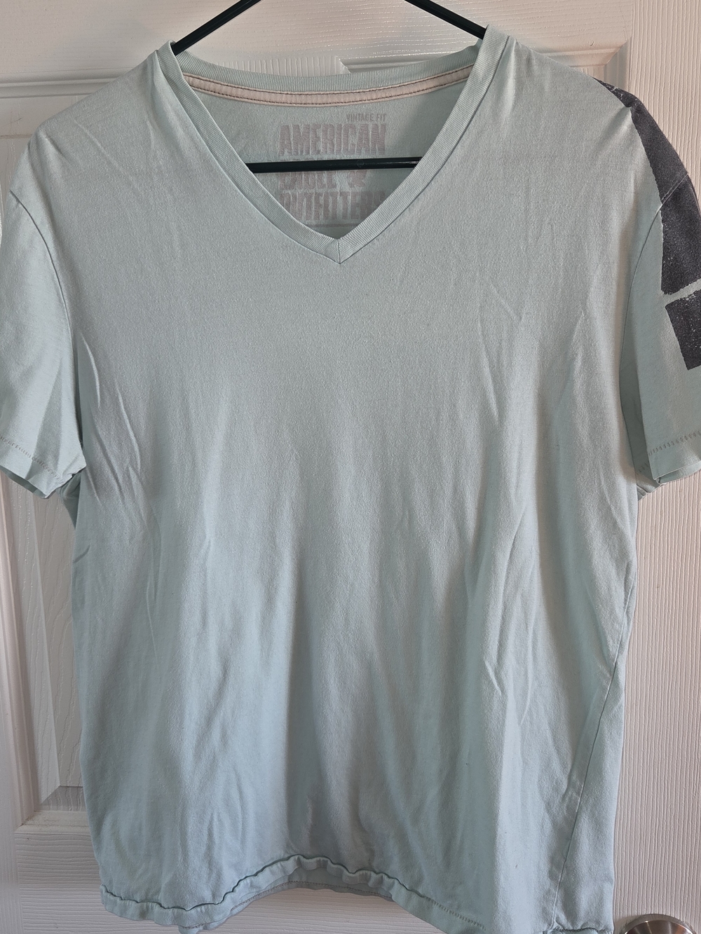 American Eagle Outfitters Men’s Light Blue V-Neck T-Shirt